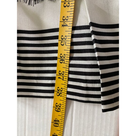 Julian Taylor Cream and Black Stripe Back Cut Out Dress Size 14 Whimsical Church - Picture 8 of 15